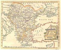 Old map of Hungary and Turkey